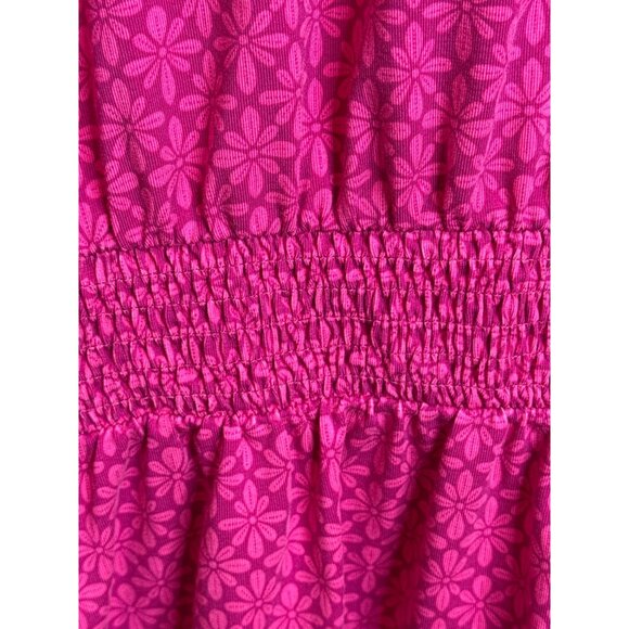 Loft Dress Womens L Pink Eyelet Ruffle Flutter Sleeve Fit Flare Boho Cottagecore - Picture 5 of 12